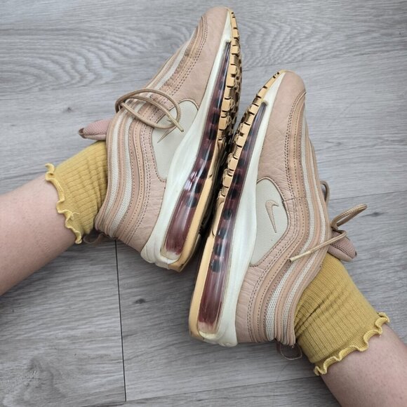Nike | Air Max 97 Premium Particle neutral beige sporty low-top sneakers | WMS 8 - Picture 7 of 10